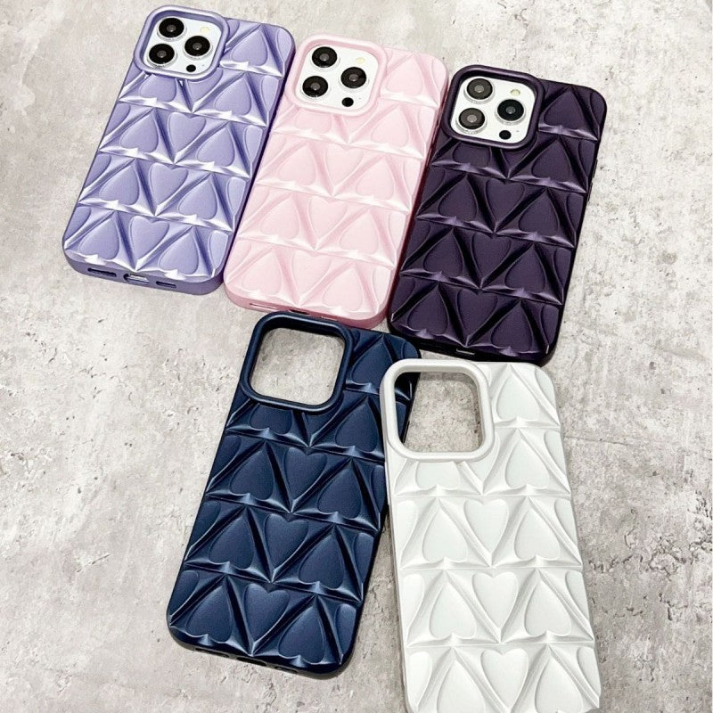 Chrome Love Heart iPhone Case