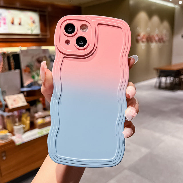Gradient Color Wavy Edge Compatible with iPhone Case