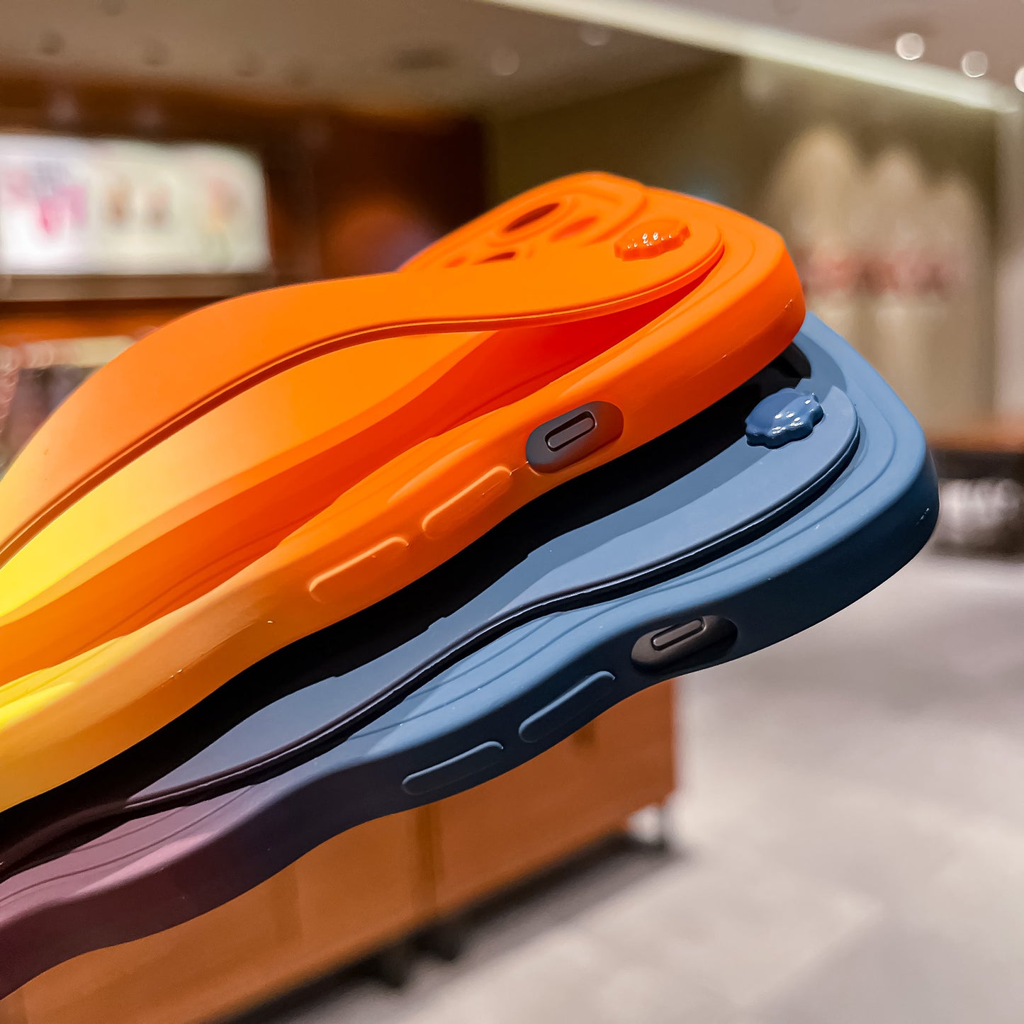Gradient Color Wavy Wrist Strap Compatible with iPhone Case