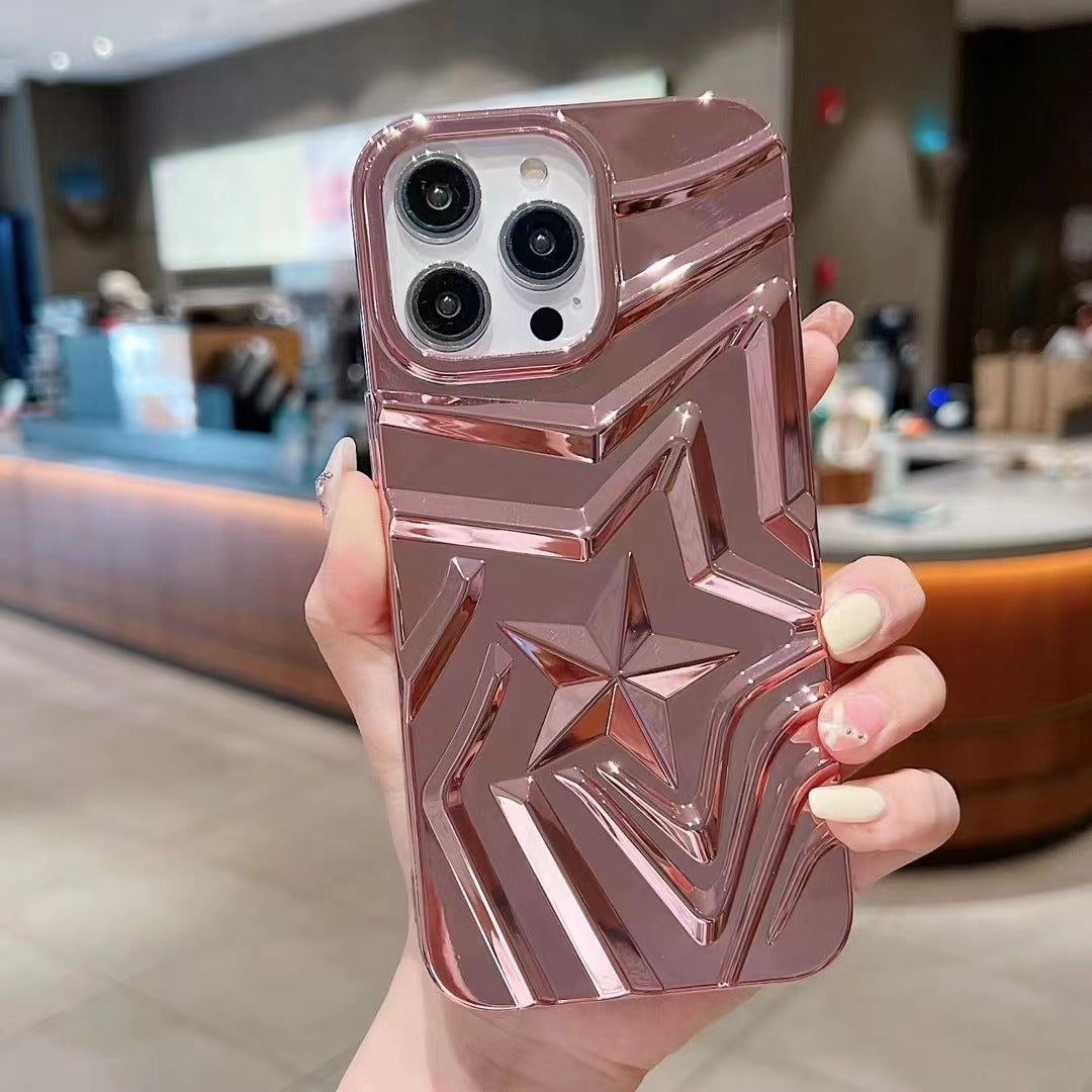 Chrome Pleated Star iPhone Case