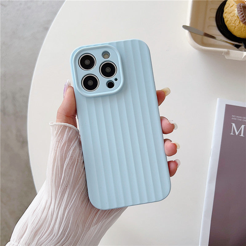 Stripe Pattern Candy Color Liquid Silicone Soft iPhone Case