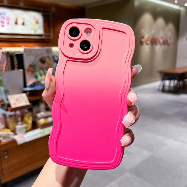 Gradient Color Wavy Edge Compatible with iPhone Case