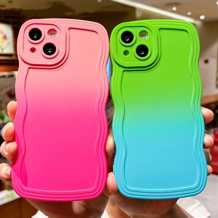Gradient Color Wavy Edge Compatible with iPhone Case