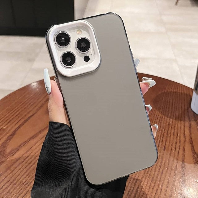 Luxury Solid Color Camera Protection iPhone Case