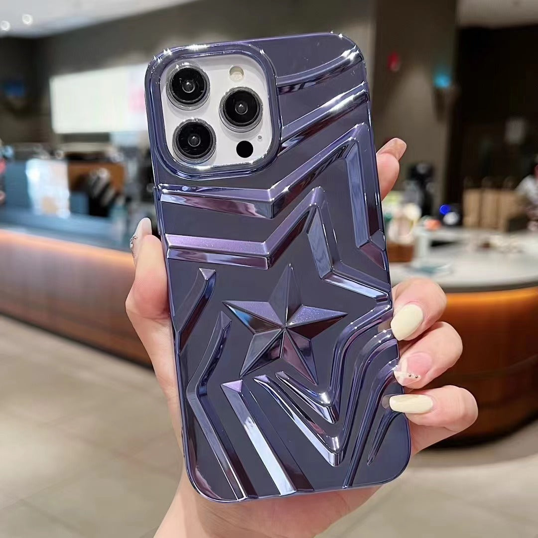 Chrome Pleated Star iPhone Case