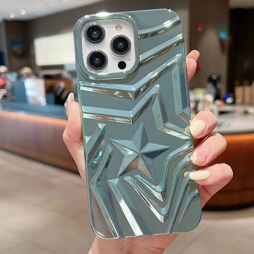 Chrome Pleated Star iPhone Case