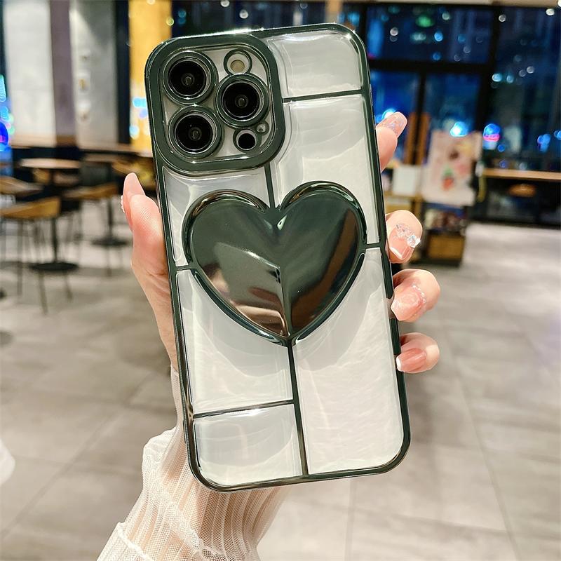 Chrome plating Electroplated Love Heart iPhone Case