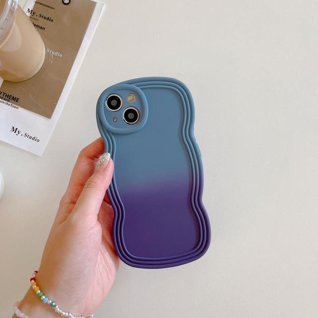 Cute 3D Curly Wave Gradient Colorful iPhone Case