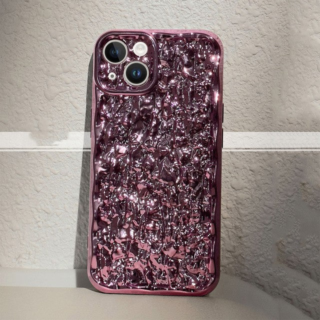 Laser Tin Paper Texture Pleated iPhone Case