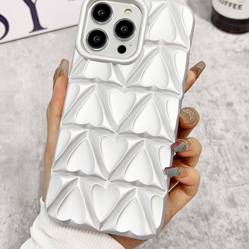 Chrome Love Heart iPhone Case