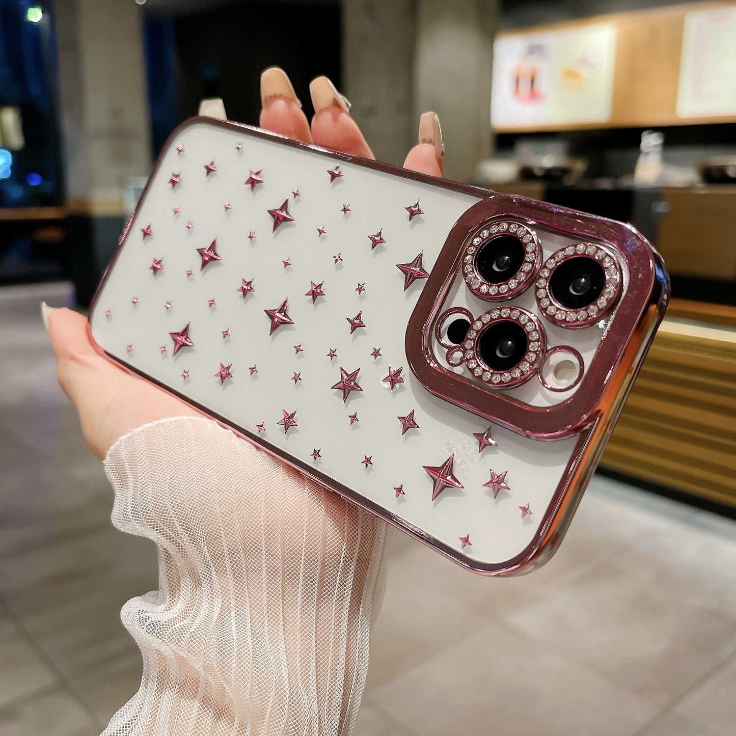 Chrome Stars iPhone Case