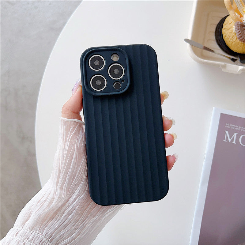 Stripe Pattern Candy Color Liquid Silicone Soft iPhone Case