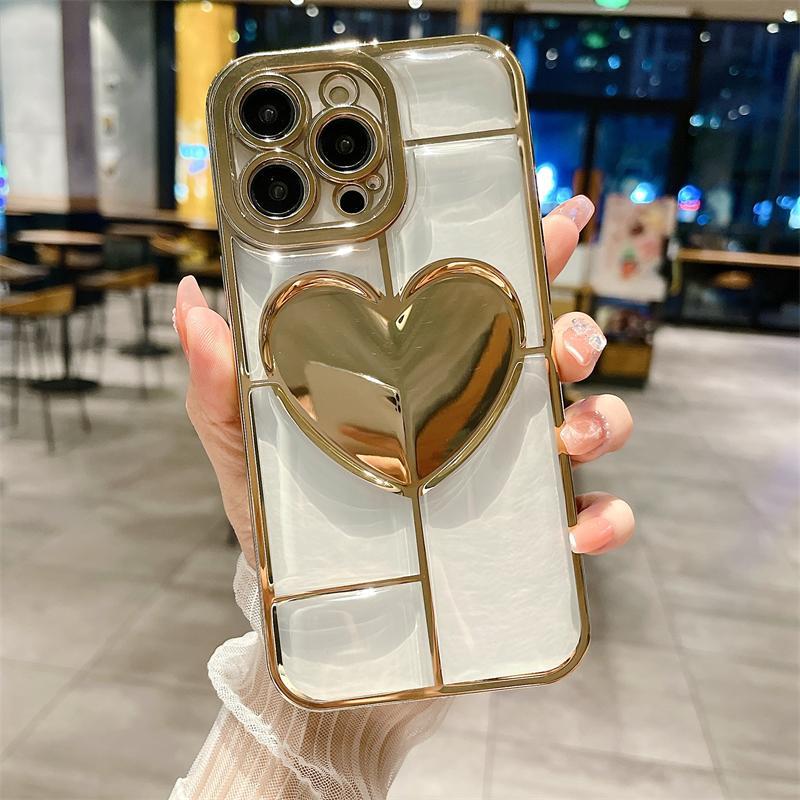 Chrome plating Electroplated Love Heart iPhone Case