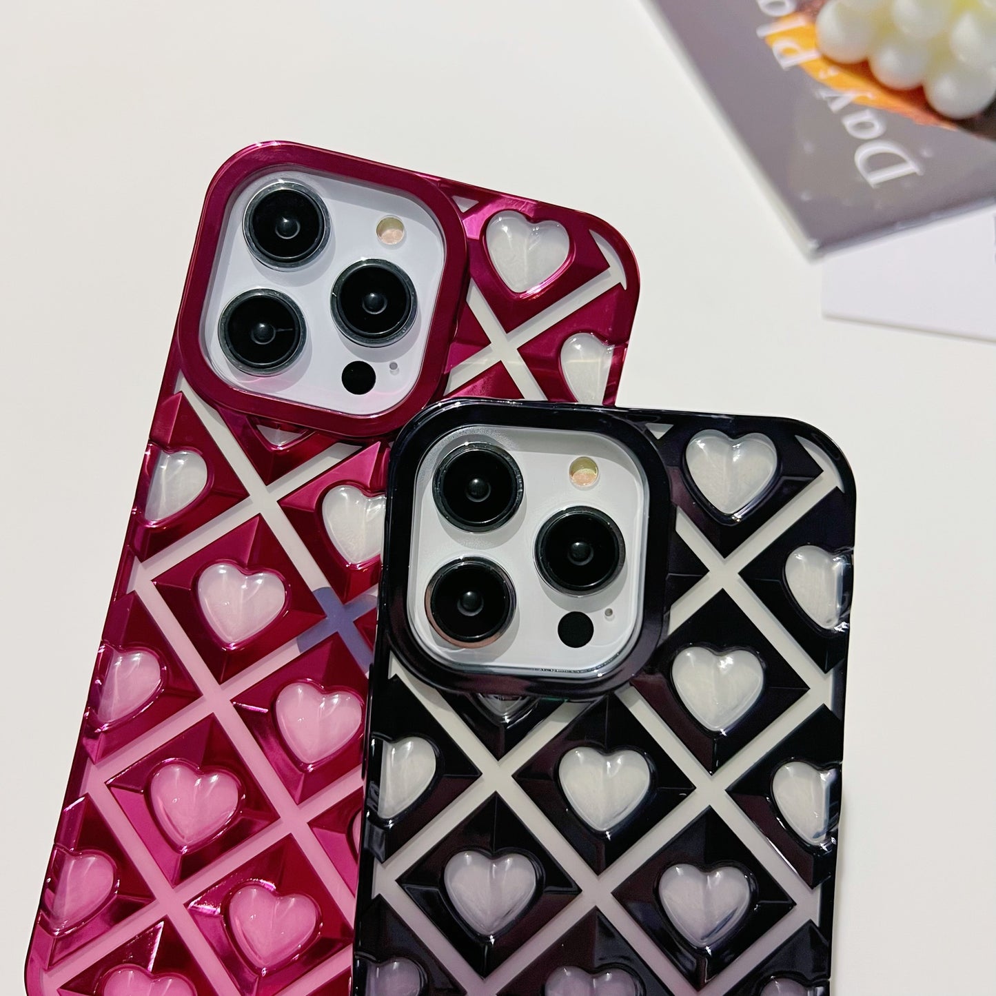 Grid Love Heart iPhone Case