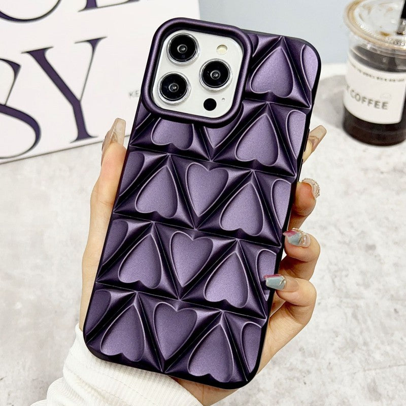 Chrome Love Heart iPhone Case