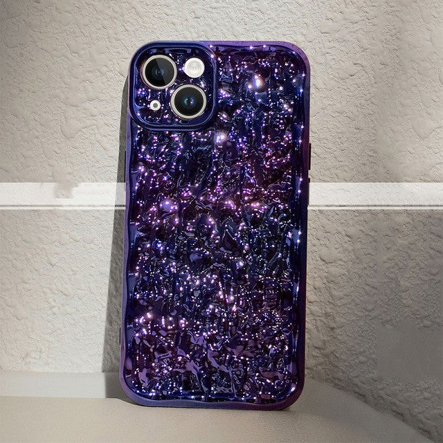 Laser Tin Paper Texture Pleated iPhone Case