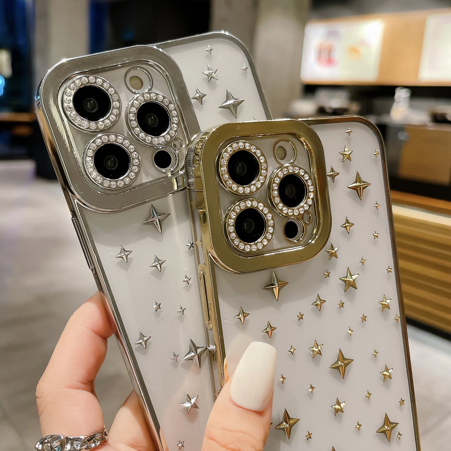 Chrome Stars iPhone Case