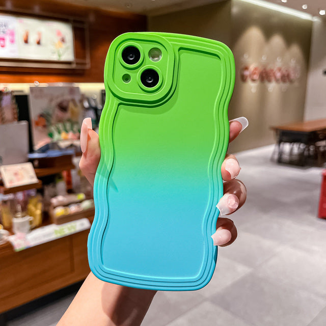 Gradient Color Wavy Edge Compatible with iPhone Case