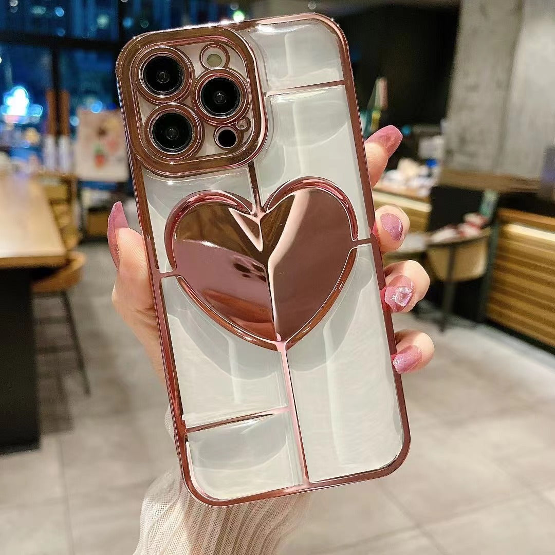 Chrome plating Electroplated Love Heart iPhone Case