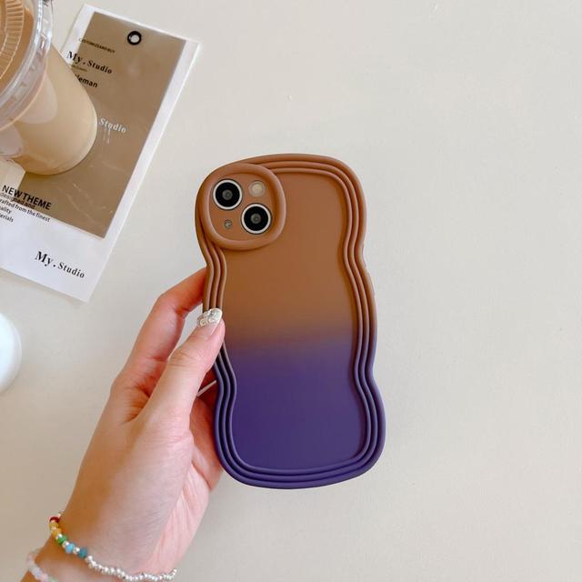 Cute 3D Curly Wave Gradient Colorful iPhone Case