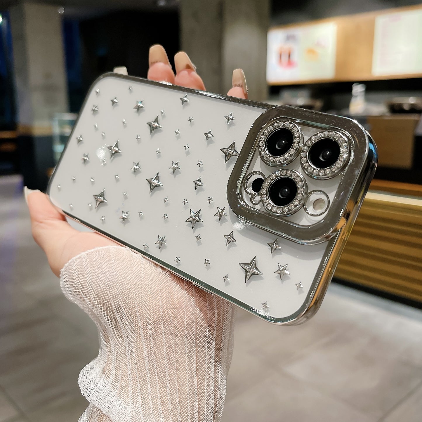 Chrome Stars iPhone Case