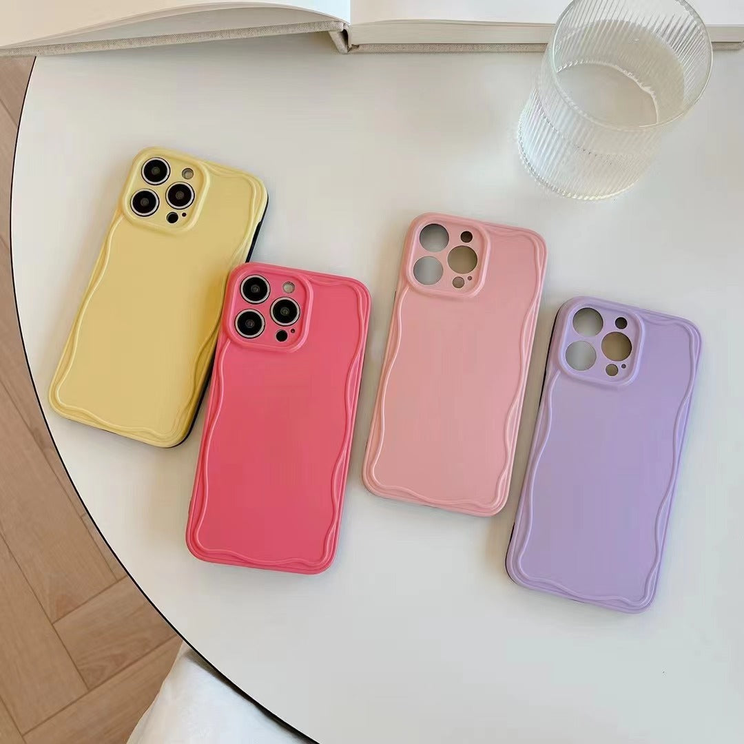 Candy Color Curly Wave Frame iPhone Case