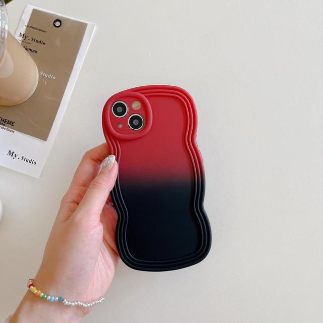 Cute 3D Curly Wave Gradient Colorful iPhone Case