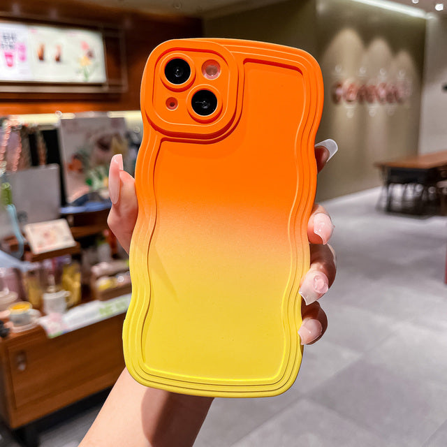 Gradient Color Wavy Edge Compatible with iPhone Case