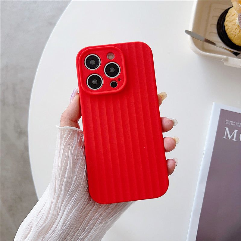 Stripe Pattern Candy Color Liquid Silicone Soft iPhone Case