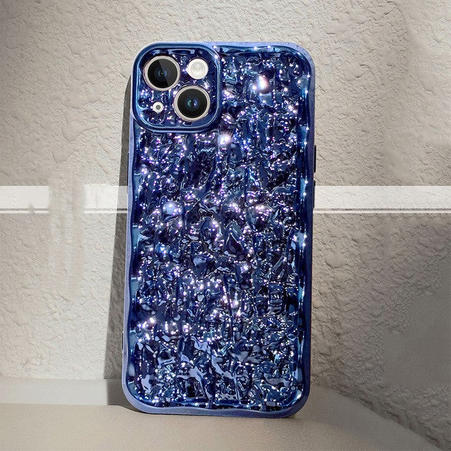 Laser Tin Paper Texture Pleated iPhone Case