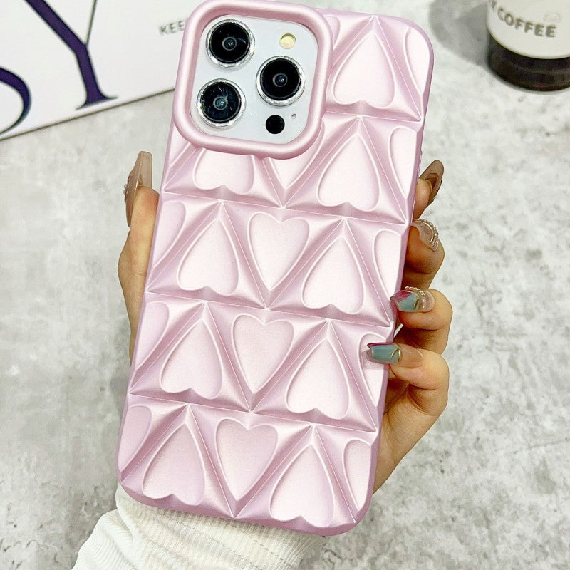 Chrome Love Heart iPhone Case
