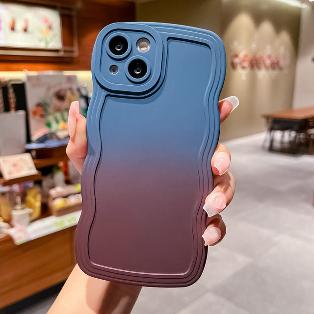 Gradient Color Wavy Edge Compatible with iPhone Case