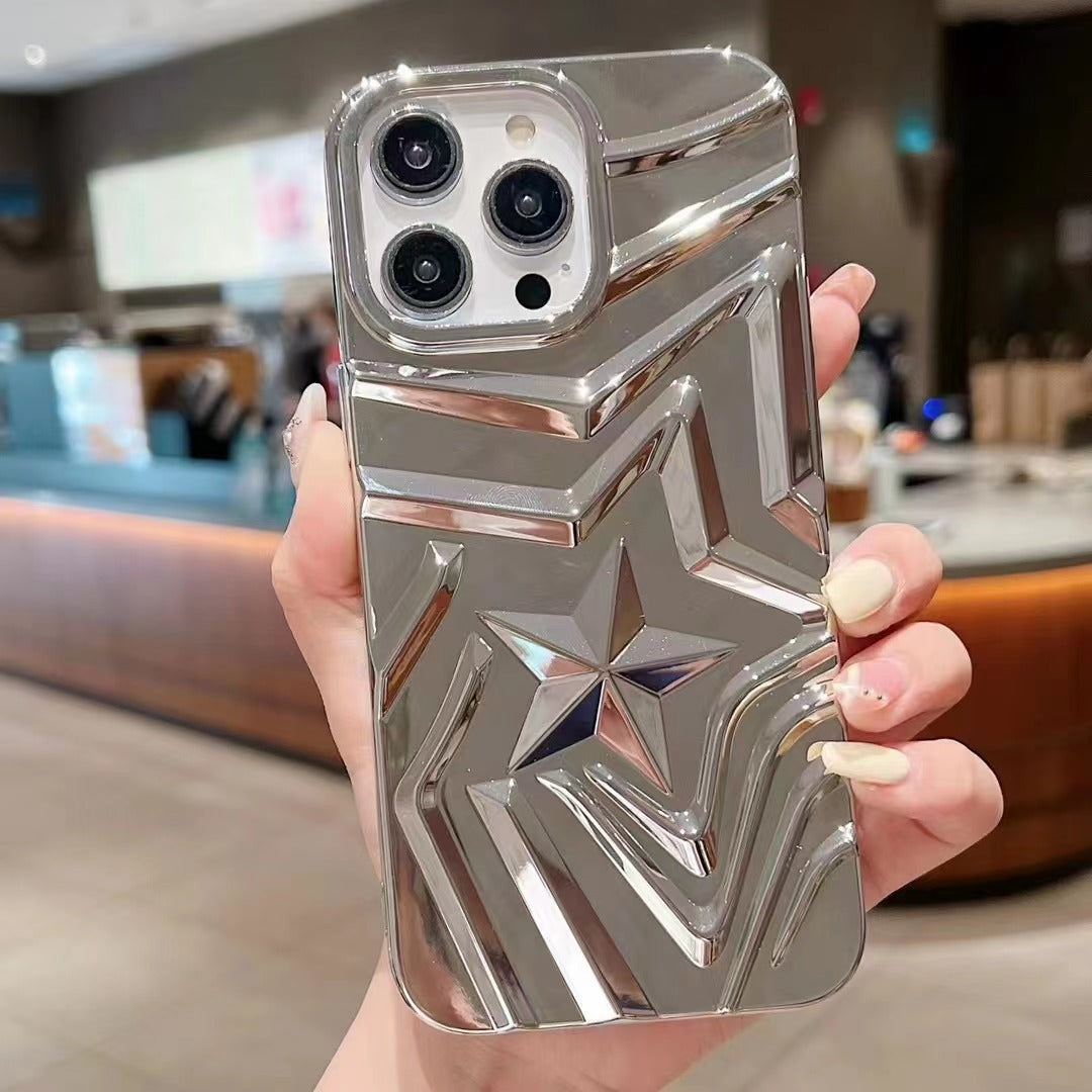 Chrome Pleated Star iPhone Case