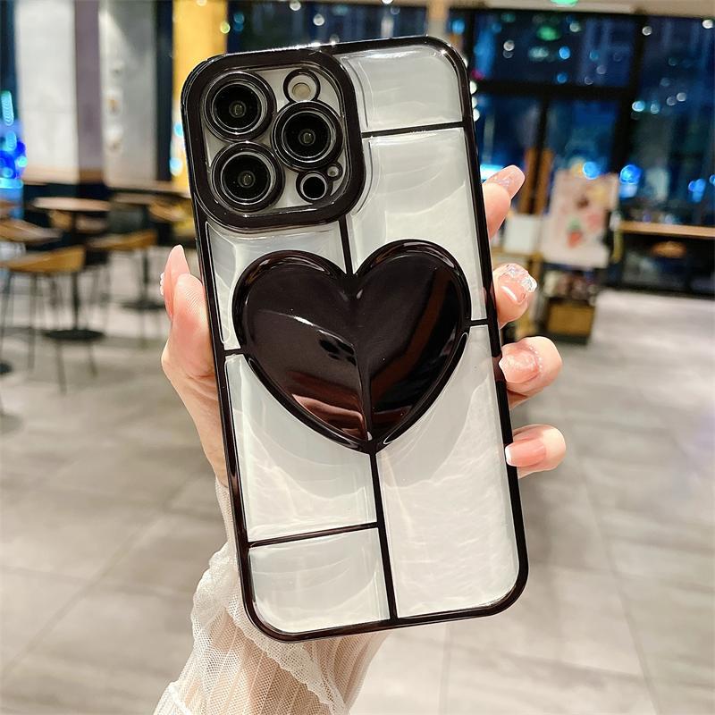 Chrome plating Electroplated Love Heart iPhone Case