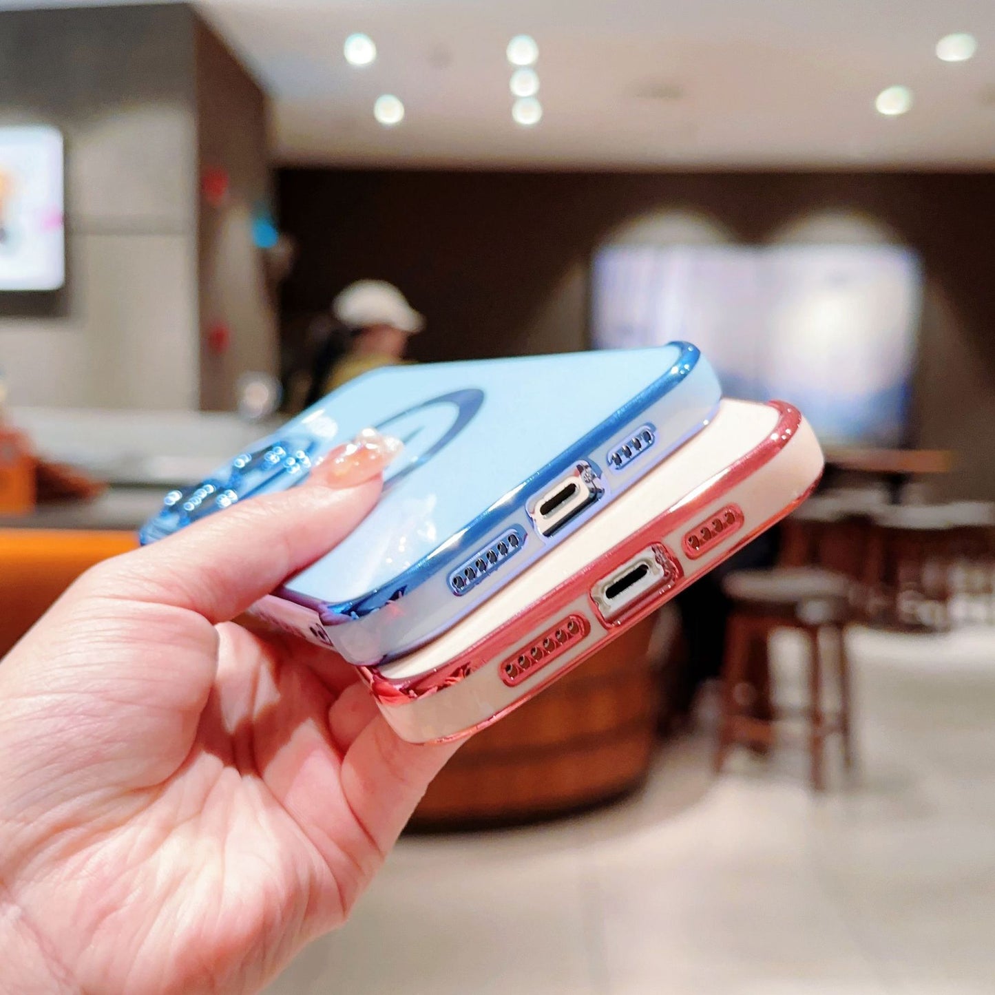 Chrome plating Electroplated Rose Flower Magnetic Case for iPhone Compatible with MagSafe Wireless Charging iPhone Case