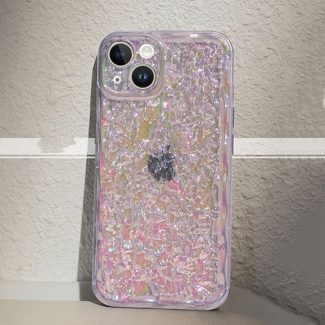 Laser Tin Paper Texture Pleated iPhone Case