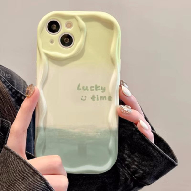 Pink Marble Wavy Frame iPhone Case