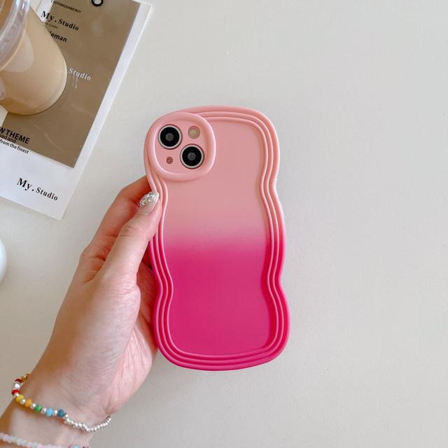 Cute 3D Curly Wave Gradient Colorful iPhone Case
