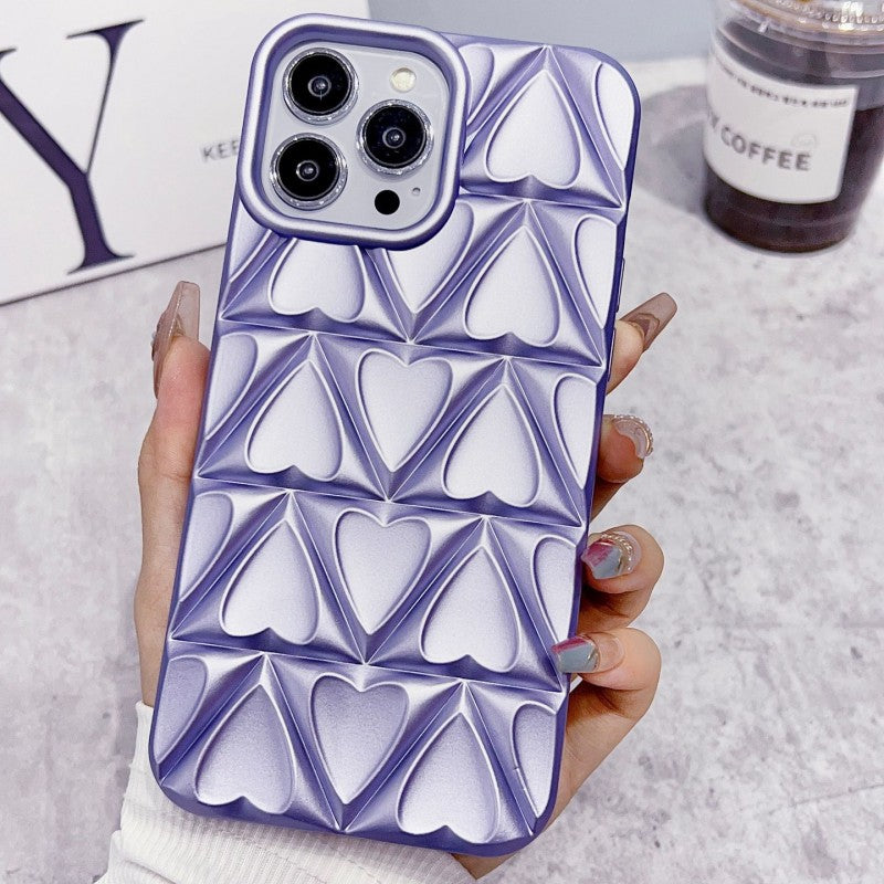 Chrome Love Heart iPhone Case