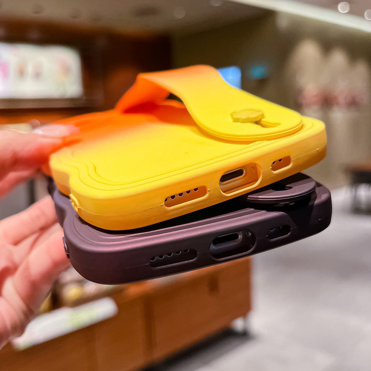 Gradient Color Wavy Wrist Strap Compatible with iPhone Case