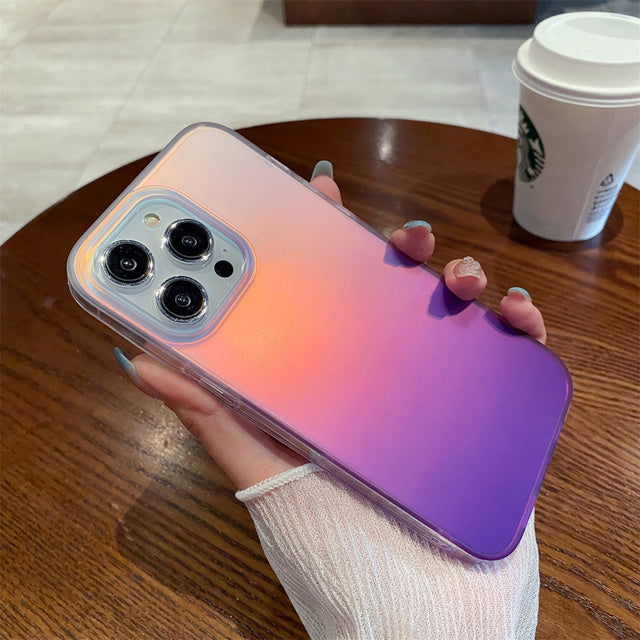 Luxury Gradient Color Laser Matte iPhone Case