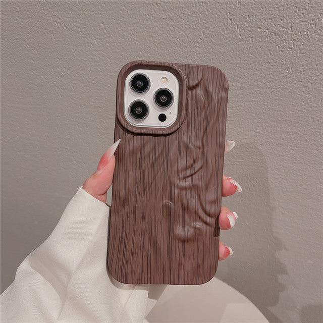 3D Pleated Wood Grain iPhone Case