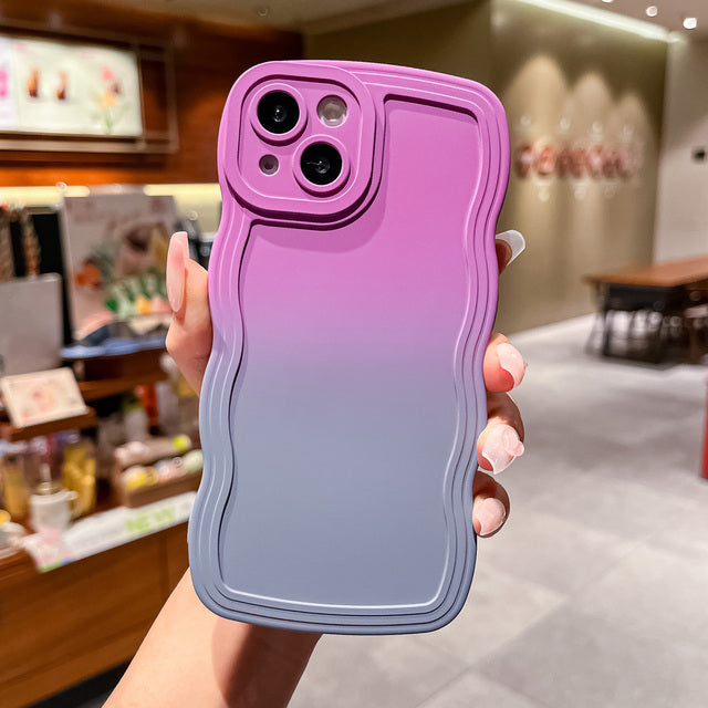 Gradient Color Wavy Edge Compatible with iPhone Case