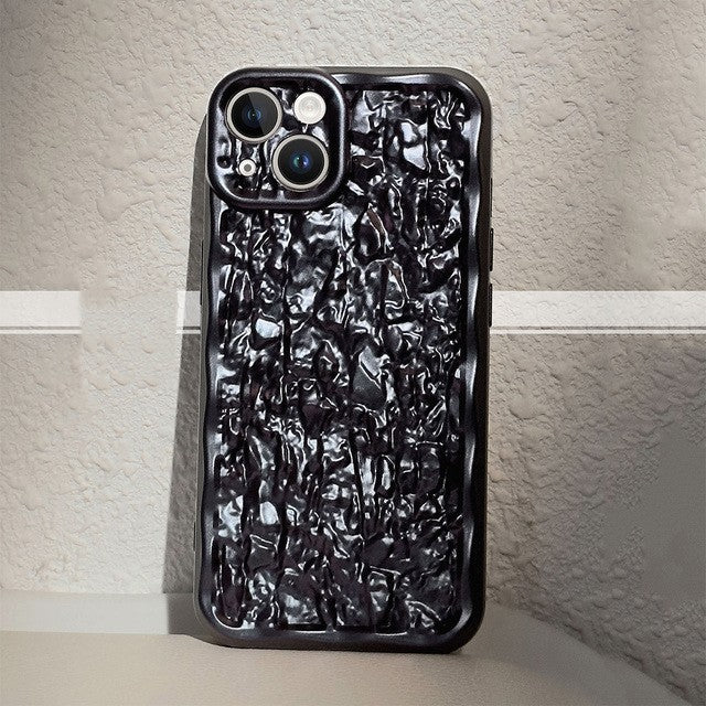 Laser Tin Paper Texture Pleated iPhone Case