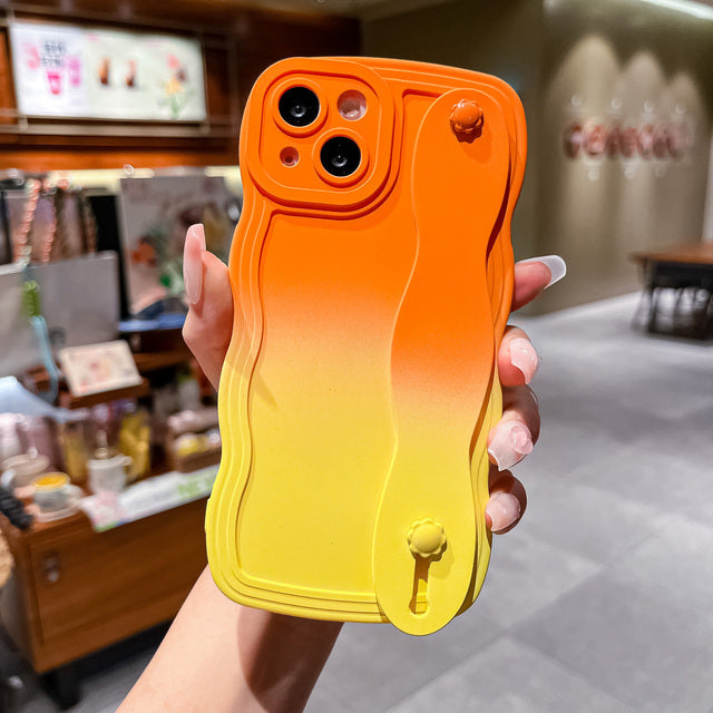 Gradient Color Wavy Wrist Strap Compatible with iPhone Case