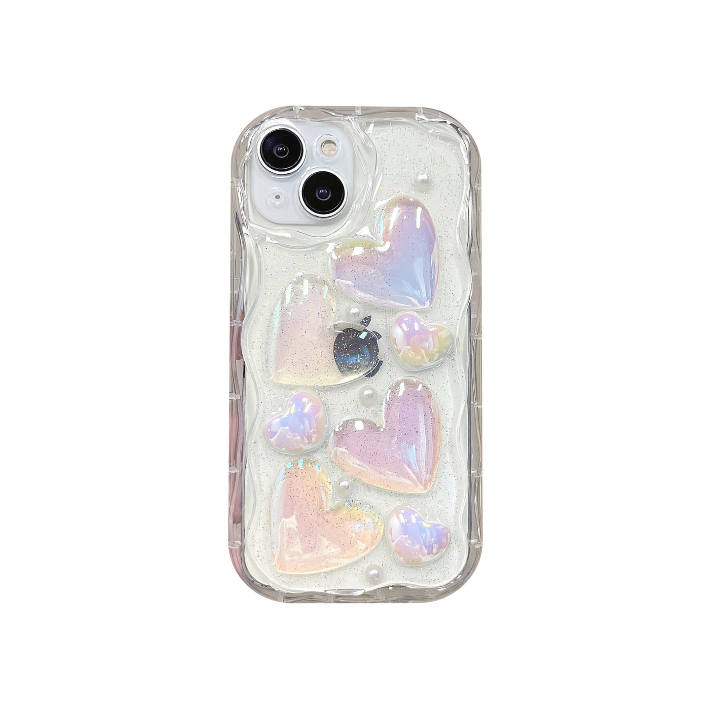 3D Love Heart Wavy iPhone Case