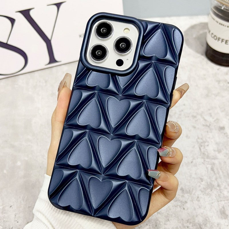 Chrome Love Heart iPhone Case