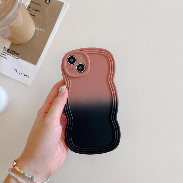 Cute 3D Curly Wave Gradient Colorful iPhone Case