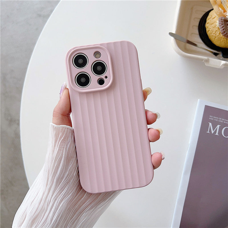 Stripe Pattern Candy Color Liquid Silicone Soft iPhone Case