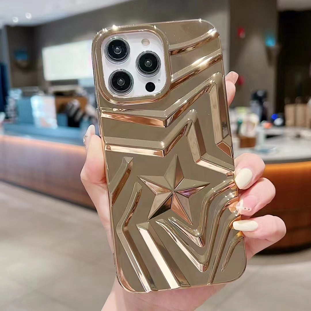 Chrome Pleated Star iPhone Case